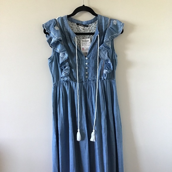 Desigual Innocense Maxi Dress With Embroidery - Picture 3 of 9